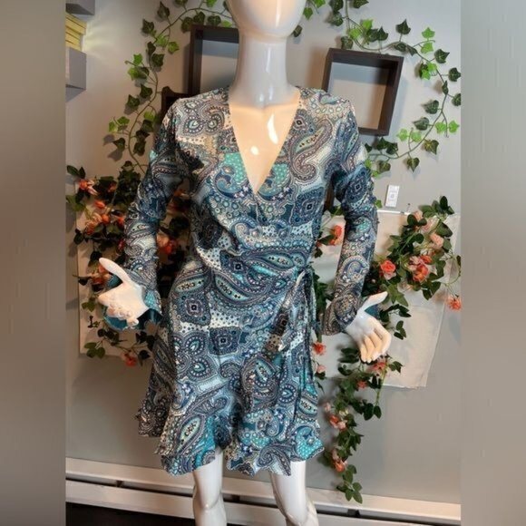 Boho Satin‎ Romper Ruffled Serenity Blue Size S RefI023-2 - Picture 11 of 13